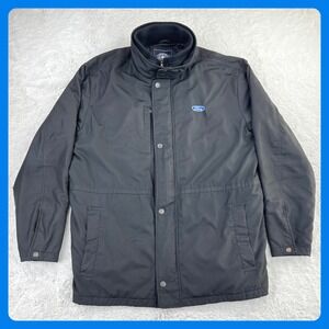 Vintage FORD Chore Coat‎ Barn Jacket Men's XL Black Quilted Full Zip Snap Y2K